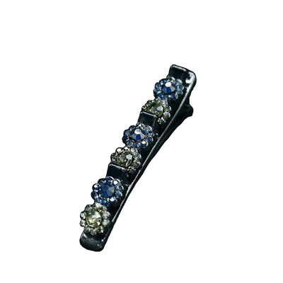 侧边刘海夹水钻编发一字鸭嘴简约