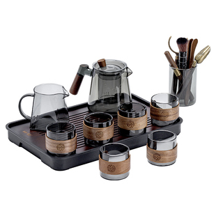 玻璃茶具套装泡茶家用茶盘大容量客厅喝茶办公室茶杯轻奢2025新款