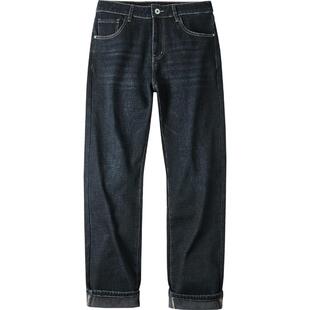 HLA/海澜之家三国演义系列牛仔裤25秋冬新微弹中腰加绒加厚裤子男