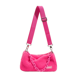 潮牌秋冬毛绒包小众设计腋下包女2023新款毛毛斜挎包羊羔毛单肩包