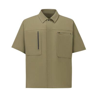 DESCENTE迪桑特BLEU系列都市骑行男士防泼水梭织短袖衫秋季新品