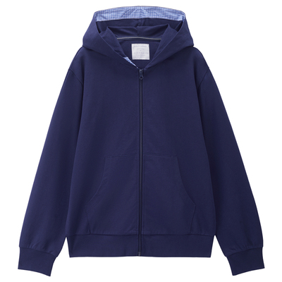 Giordano拼接格纹卫衣外套