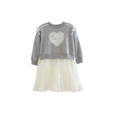 ILOVEJ女童休闲宽松拼接连衣裙