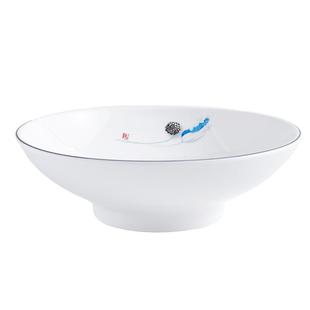 高脚斗笠沙拉碗大号高档酒店饭店意境菜特色中式餐具汤碗宽口大碗