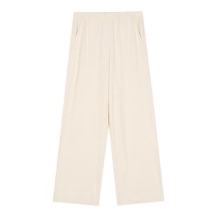 素然klee klee 秋季气质知识分子风环保棉牦牛绒松紧腰直筒休闲裤