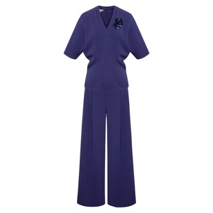 【紫霭流韵】BBLLUUEE/粉蓝衣橱2025夏装高气场蝙蝠袖质感套装女