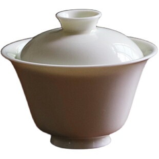 行丘 缃叶黄|牙白盖碗 纯手工仿古泥颜色釉不烫手茶器