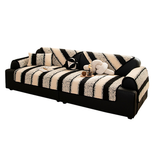 沙发垫秋冬加厚毛绒真皮沙发盖布冬季轻奢高级感全包防滑坐垫套罩