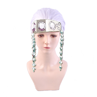 SUNCOS动漫 鬼灭之刃 宇天元cos假发 音柱 小马尾 银色分体式假发