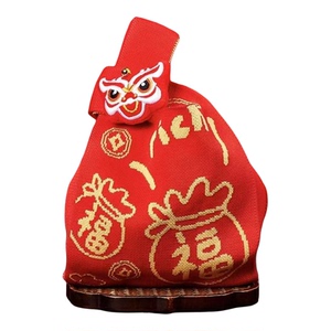 新款大吉大利红色针织礼品袋针织包手拎包活动宴会结婚喜庆伴手礼