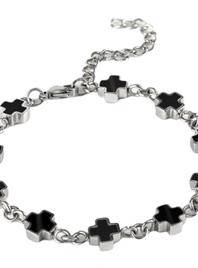 新款个性十字手链男女款简约复古