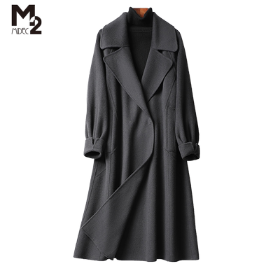 m2宽松娃娃领双面呢羊毛大衣