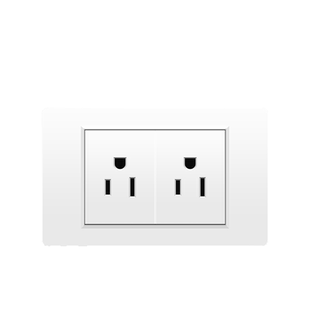 台湾开关插座美规电源118型美标15A插座阻燃PC白色插座带USB美式