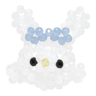 23ss张元英同款小兔戒指手工水晶串珠戒指韩国设计师同款王悦伊