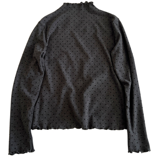 韩版时髦小众波点木耳边内搭长袖T恤女修身德绒保暖厚实打底衫冬