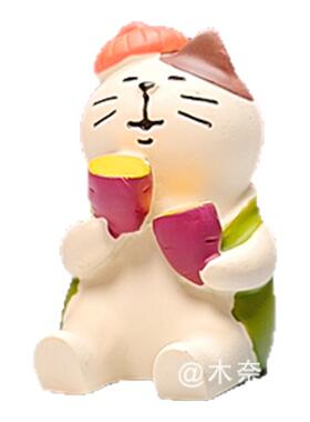烤红薯可爱猫咪桌面摆件日式杂货微景观娃娃屋装饰品车载车内饰品