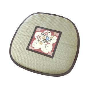 夏季凉席坐垫日式蔺草凉席餐椅子座垫草编马蹄形凳子透气屁垫家用