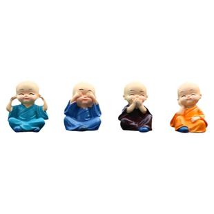 新中式禅意四不小和尚家居摆件装饰品小沙弥公仔办公室桌面小摆设