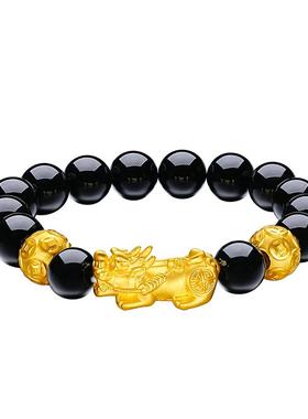吉盟珠宝手串黄金转运珠貔貅手链