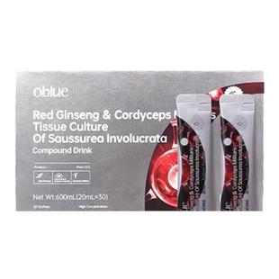 美国原装进口OBLUE欧林兰红参蛹虫草雪莲饮气血双补提高精力睡眠
