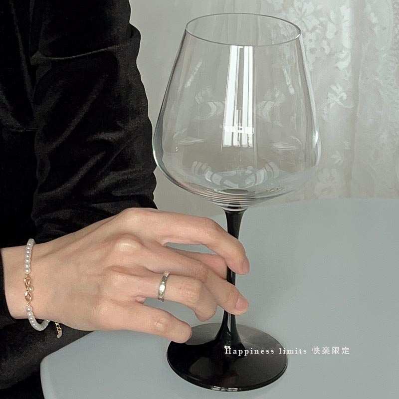 欧式ins风勃艮第红酒杯高级感复古高脚杯玻璃杯葡萄酒杯香槟杯子