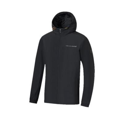 特步男子外套2025春秋新款双层风衣梭织连帽薄款上衣976329150122