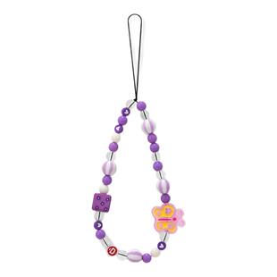 紫色骰子糖果手机挂链挂绳炫彩短绳子适用于苹果15/14手机壳可爱挂件挂饰手机链ins风防丢绳创意网红防摔装饰