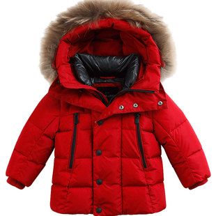 【清仓】马克珍妮冬装男童毛领羽绒服加厚保暖宝宝鸭绒外套82900