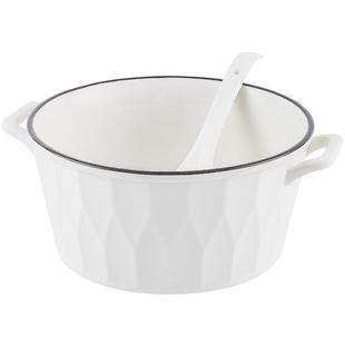 日式双耳汤碗家用2025新款大号盛汤大碗泡面碗8英寸餐具陶瓷汤盆