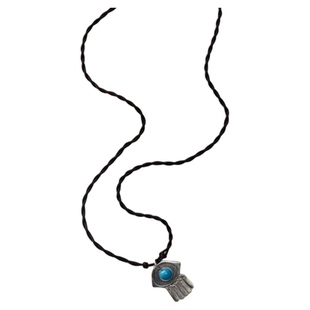 豆豆同款小鸟松石编绳项链蓝眼睛吊坠高级感毛衣链