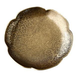 中式手工纯铜杯垫锤纹复古杯托隔热防滑圆形茶托杯碟功夫茶具配件