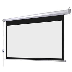 红叶电动遥控投影幕布84/100/120/150/180/200寸家用高清玻纤玻珠