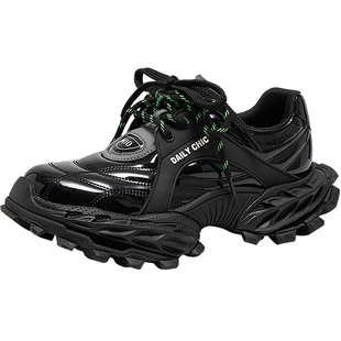 MIO米奥老爹鞋女春款机甲怪兽厚底增高漆皮时尚休闲运动鞋单鞋