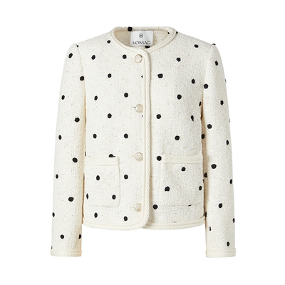 刺绣粗花呢小香风外套