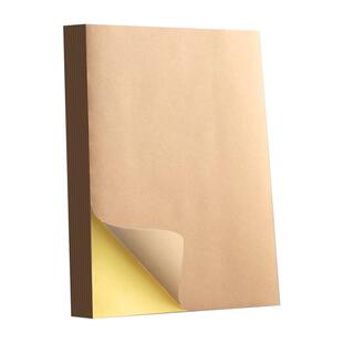 亚信牛皮纸不干胶贴纸a4自粘背胶标签可定制印刷不干胶打印标签贴纸喷墨激光自粘带背胶广告纸打印纸深色牛皮