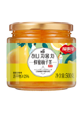 福事多蜂蜜柚子茶柠檬茶500g冲饮速溶罐装冲水喝水果茶蛋糕店果酱