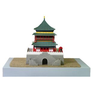 DIY发光小屋西安钟楼纪念品精细纸雕立体拼图六一节礼物创意礼品