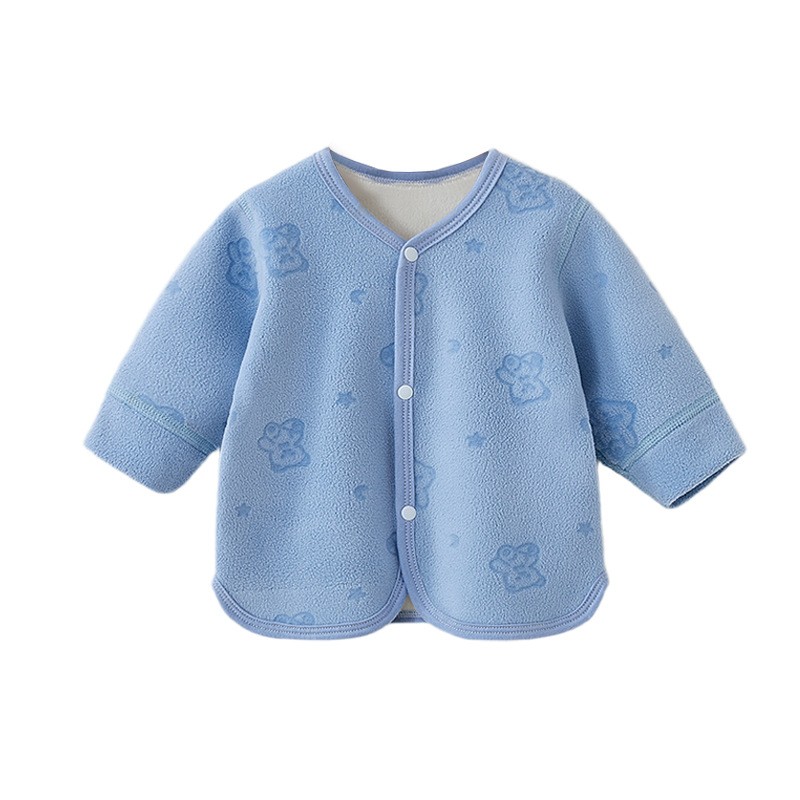 婴儿家居服上衣加绒开衫