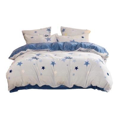 水星儿童家纺牛奶绒被套单件母婴A类暖绒被罩秋冬不易静电保暖