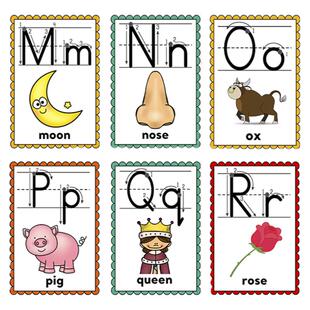 26个英文字母单词闪卡英语ABC卡片儿童练习宝宝涂色描红游戏教具