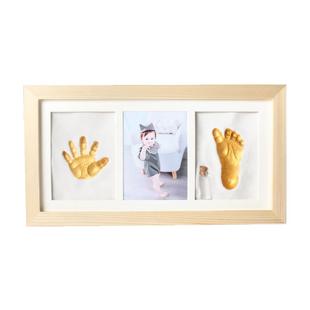 宝宝手足印泥胎毛纪念品新生儿足印脚印婴儿手印相框满月百天礼物