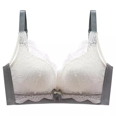 内衣女小胸聚拢显大无钢圈胸罩薄款收副乳防下垂文胸蕾丝厚胸垫