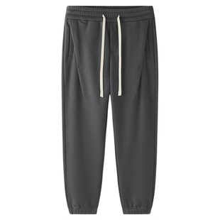 重新加载秋冬碳素磨毛加绒加厚保暖宽松松紧腰百搭束脚休闲针织裤