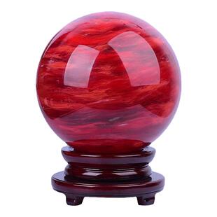天然红水晶球摆件家居客厅玄关风水用品熔炼水晶办公室开业礼品