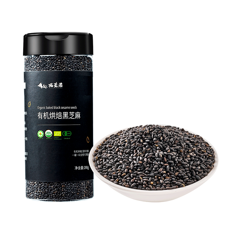 拓荒者有机熟黑芝麻200g即食的一级炒熟优质农家原味免洗农家