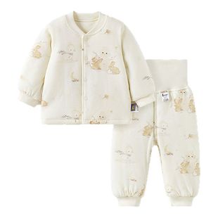 童泰宝宝套装秋冬季纯棉夹棉婴儿内衣儿童加厚上衣男女童高腰裤子