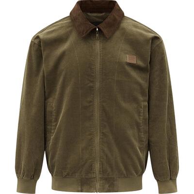 CAT卡特25秋冬新品男士经典工装哈灵顿拉链外套灯芯绒翻领夹克