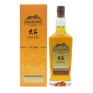 大芹/DAIKING 金牌单一麦芽威士忌700ml43%vol中国国产酒Whiskey