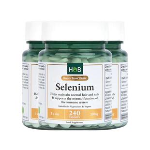 【自营】英国hb荷柏瑞Holland&Barrett螯合硒元素营养片240片*3瓶