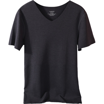 花花公子加绒加厚无痕保暖短袖